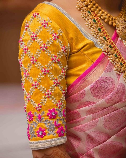Latest simple blouse designs images for sarees